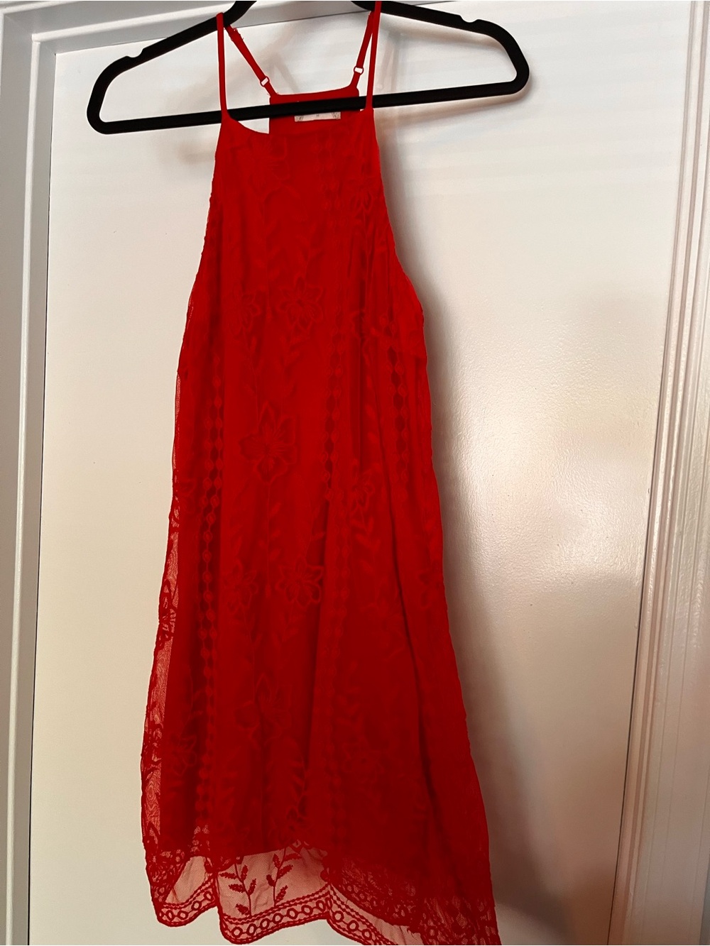 Altar’d State Red Lace A-Line Halter Dress Sz M